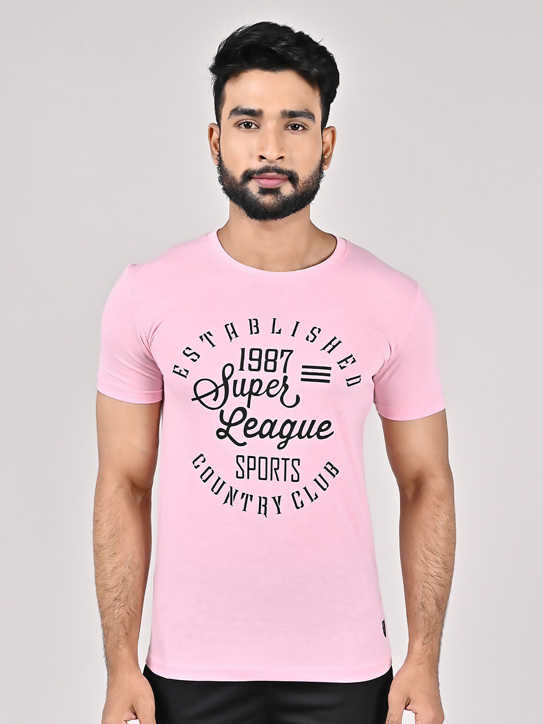 

GAME BEGINS Typography Printed Pure Cotton T-Shirt, Pink
