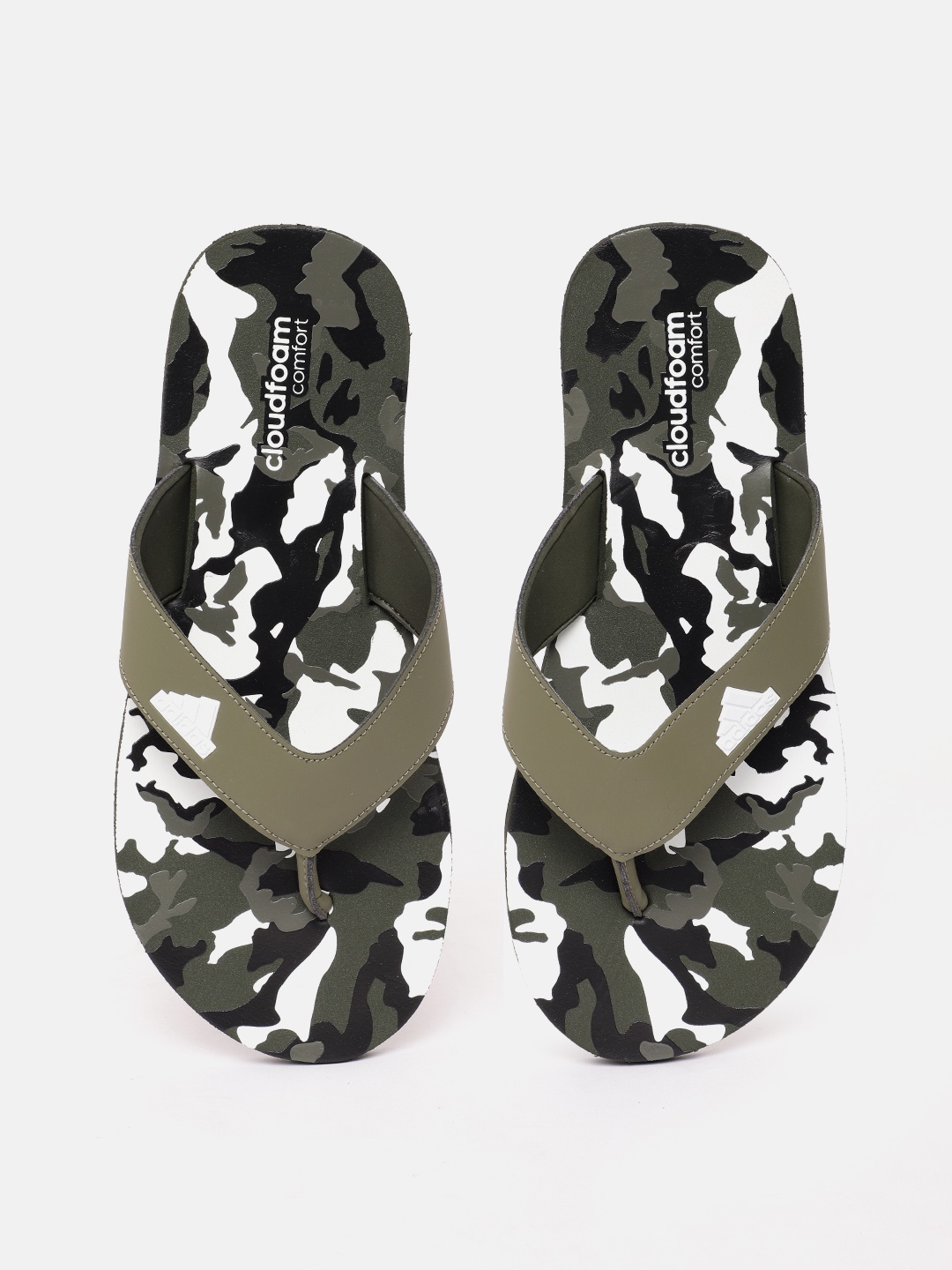 

ADIDAS Men Camouflage Printed Thong Flip-Flops, Green