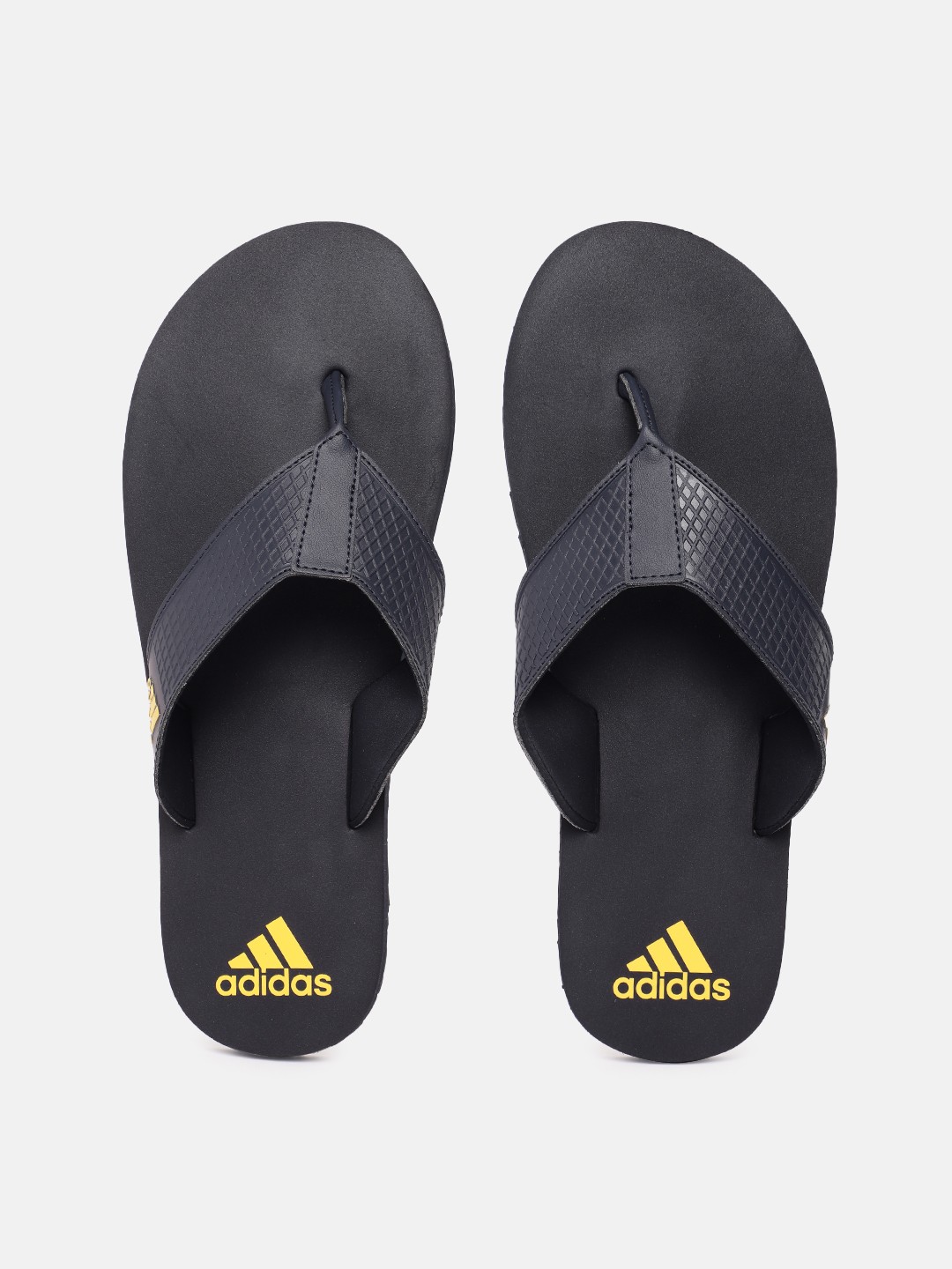 

ADIDAS Men Brand Logo Printed Thong Flip-Flops, Navy blue