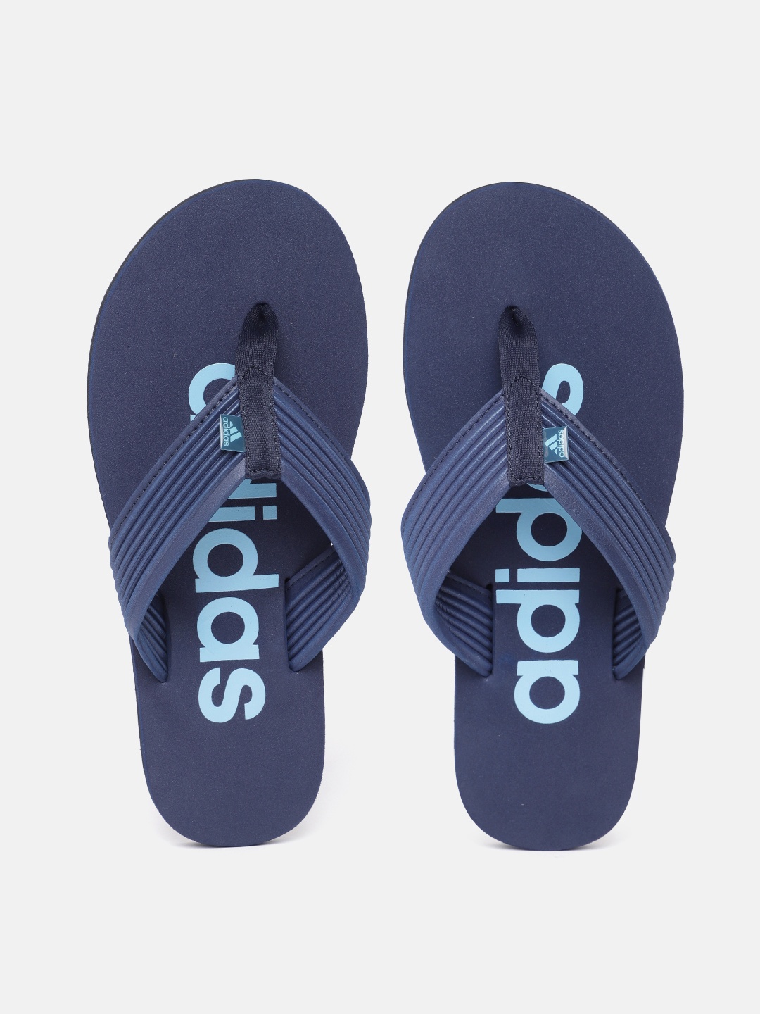 

ADIDAS Men Brand Logo Printed Thong Flip-Flops, Navy blue