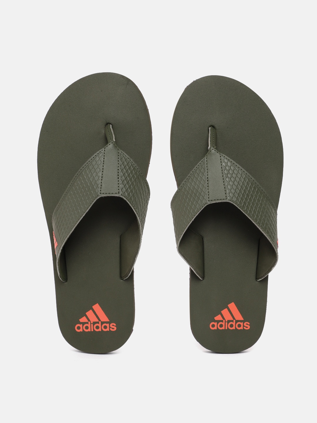 

ADIDAS Men Brand Logo Printed Thong Flip-Flops, Green