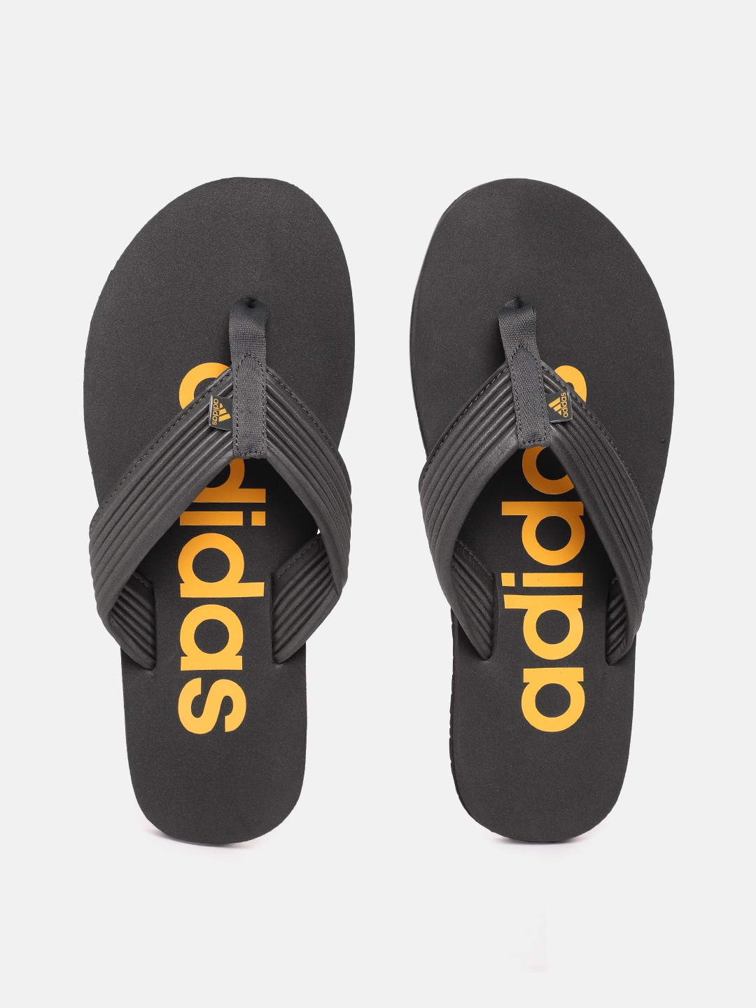 

ADIDAS Men Brand Logo Printed YOMPZEE Thong Flip-Flops, Charcoal