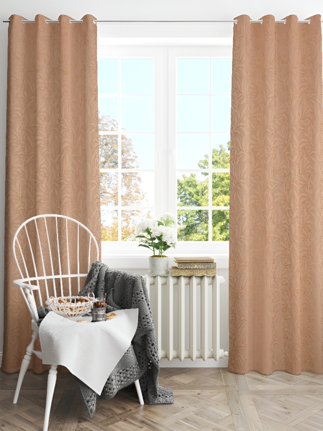 

EISMOURAH Grey Set of 2 Embroidered Room Darkening Door Core