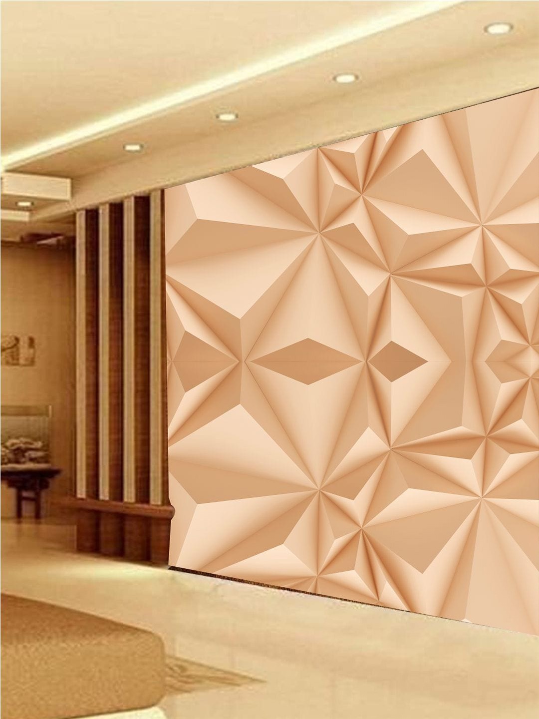 

KSHIRSA Beige Geometric Printed Self Adhesive Wallpaper