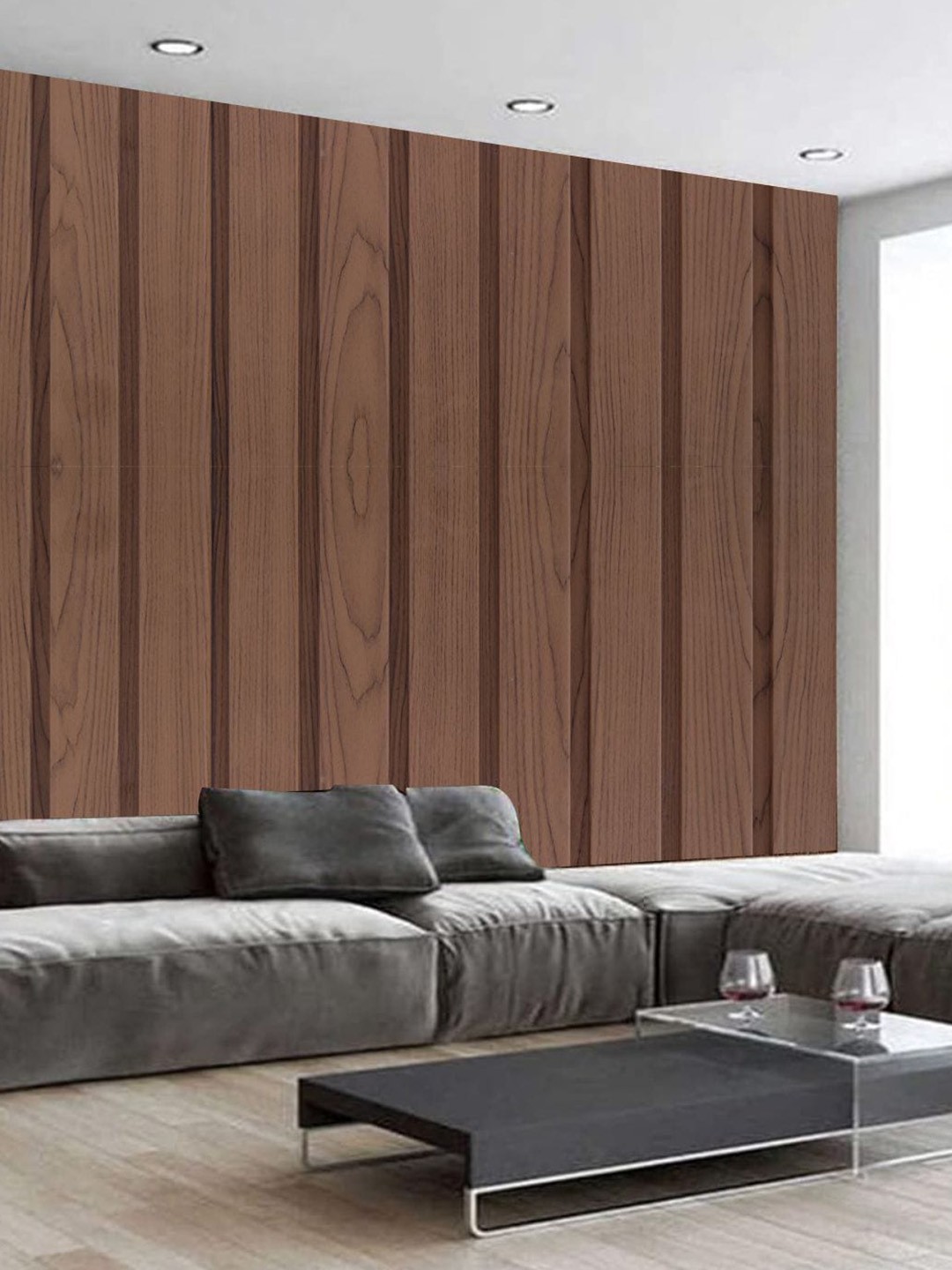 

KSHIRSA Brown Wood Printed Self Adhesive Wallpaper