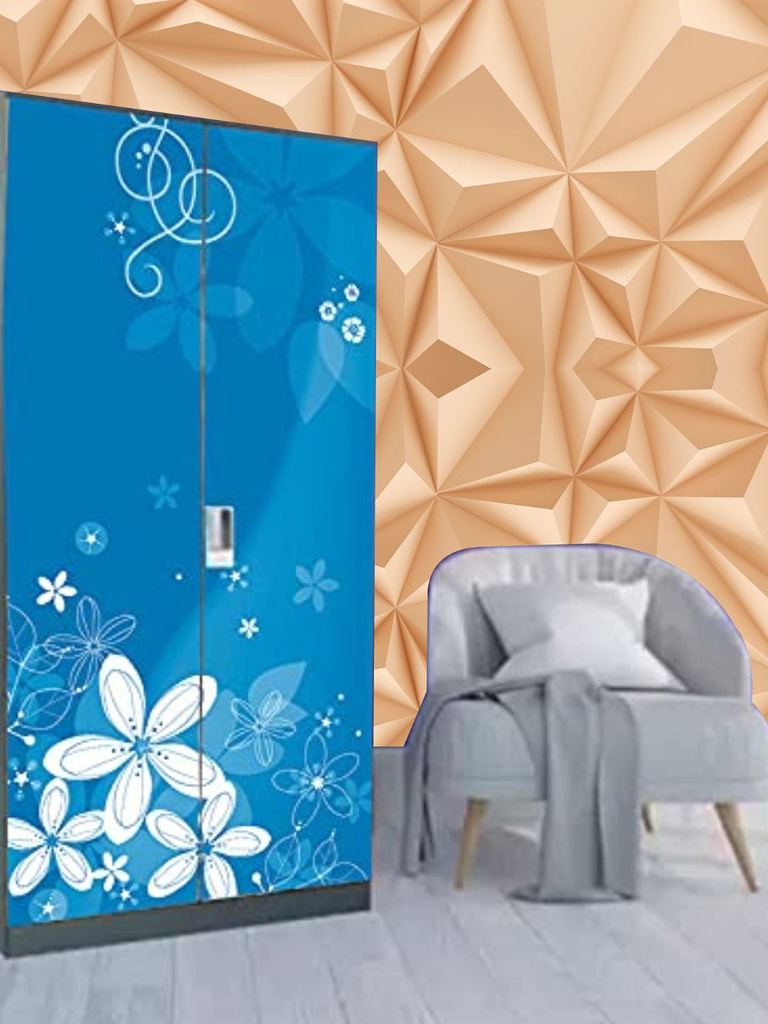 

KSHIRSA Beige Geometric Printed Removable Self Adhesive Wallpaper