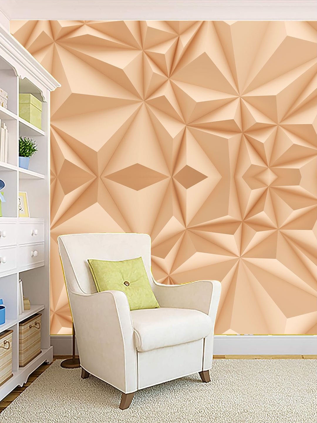 

KSHIRSA Beige Printed Self Adhesive Removable Wallpaper
