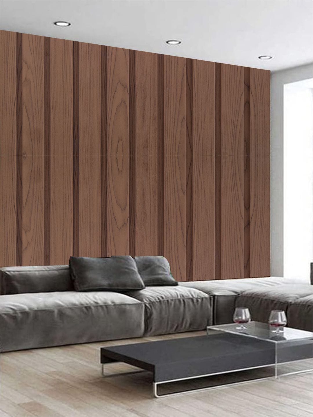 

KSHIRSA Brown Wood Patterned Self Adhesive Removable Wallpaper