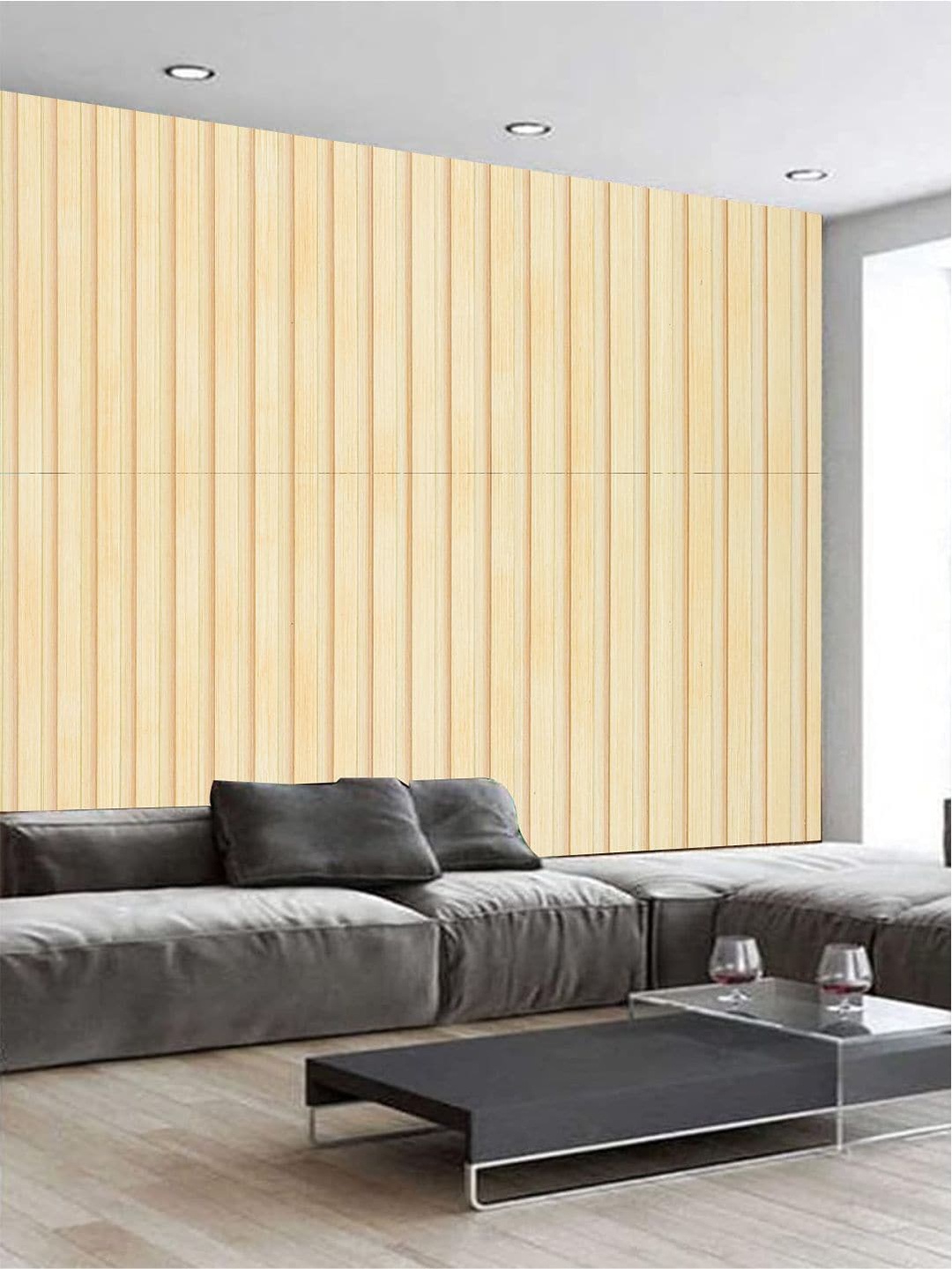 

KSHIRSA Beige Wood Printed Self Adhesive Wallpaper
