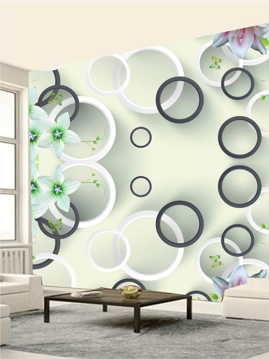 

KSHIRSA Grey & White Geometric Printed Removable Self Adhesive Wallpaper