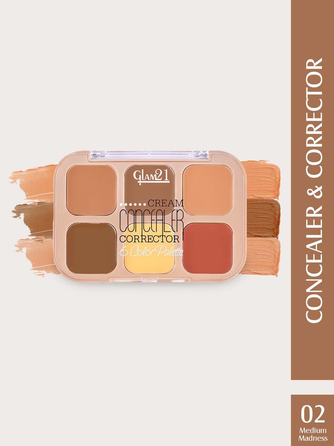 

GLAM21 Cream Concealer Corrector Palette 9g - Medium Madness 02, Beige