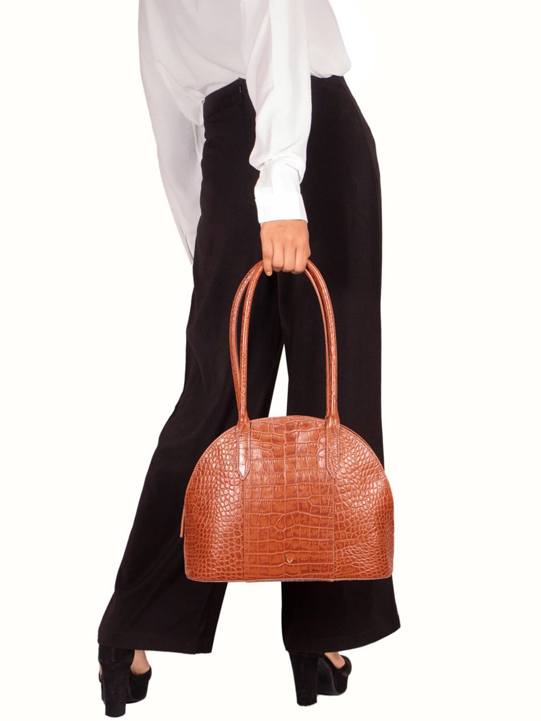 

Hidesign Animal Textured Leather Handheld Bag, Tan