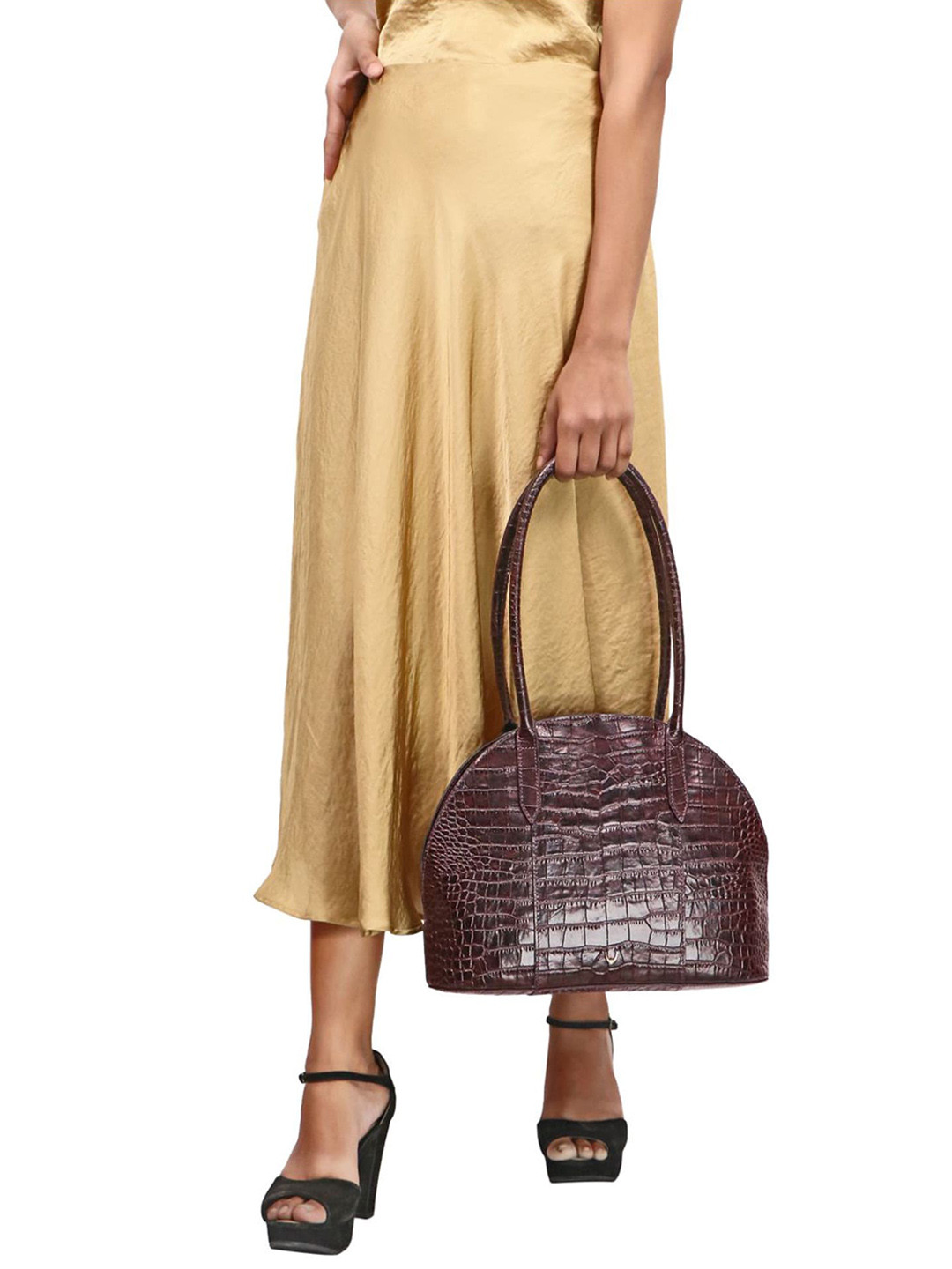 

Hidesign Textured Leather Structured Handheld Bag, Brown