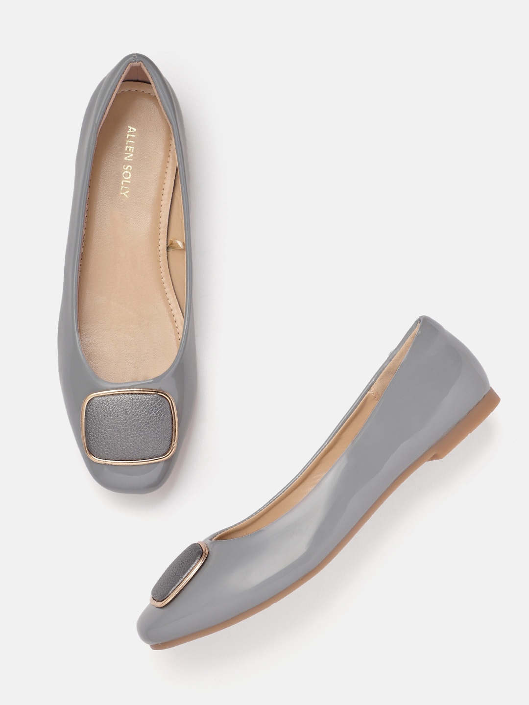 

Allen Solly Women Textured Detail Ballerinas, Grey