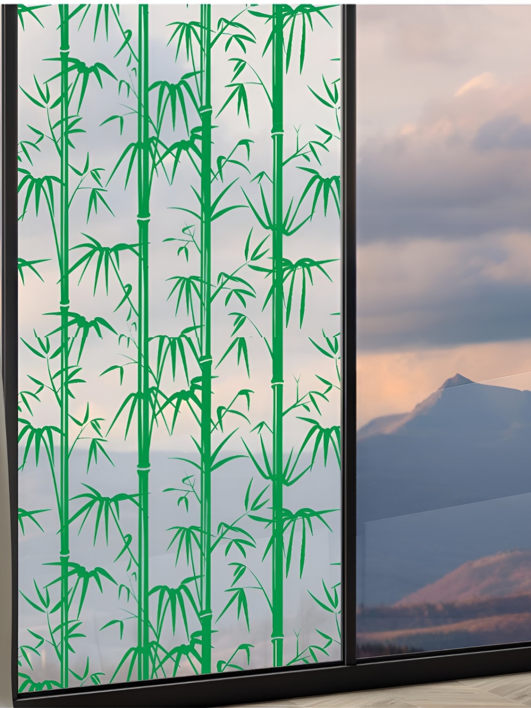 

CVANU Transparent & Green Printed Waterproof Window Sticker