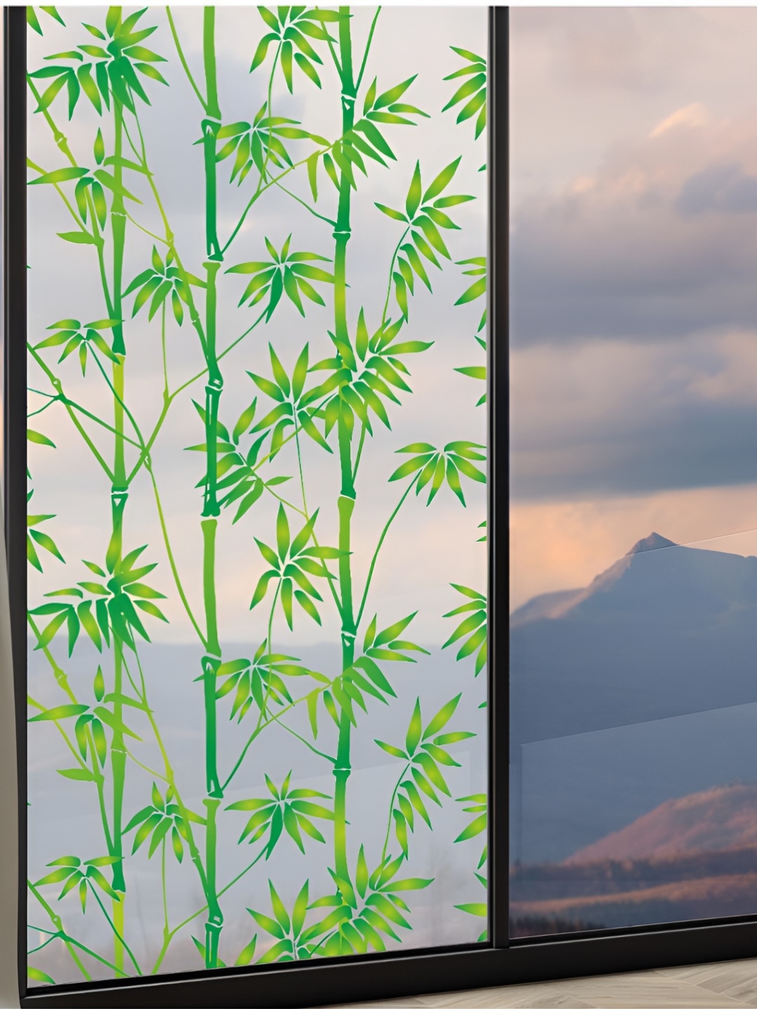 

CVANU Green & Transparent Printed Self Adhesive Window Film Sticker
