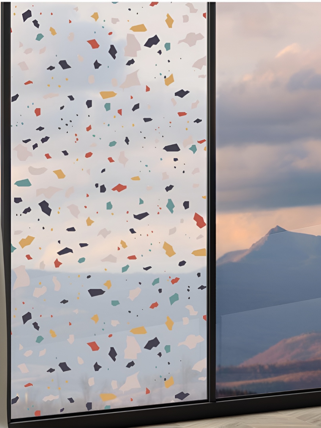 CVANU Abstract Printed Self Adhesive Window Film, Transparent