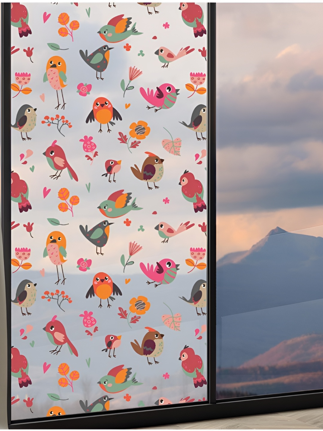 CVANU Window Film Pink Printed Self Adhesive Window Film Sticker
