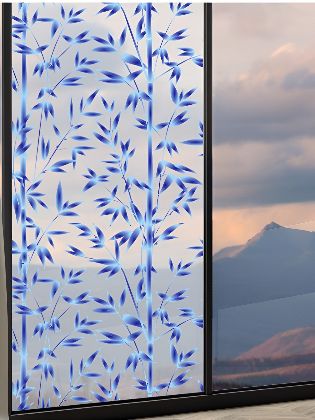 

CVANU Blue Printed Water Proof Window Film, Transparent