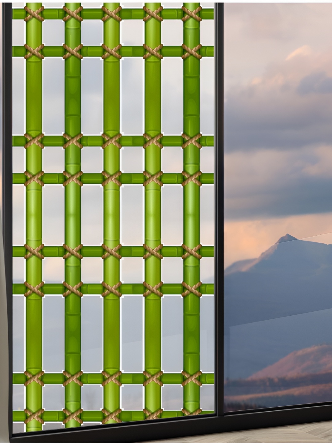 

CVANU Transparent & Green Printed Self-Adhesive Window Film