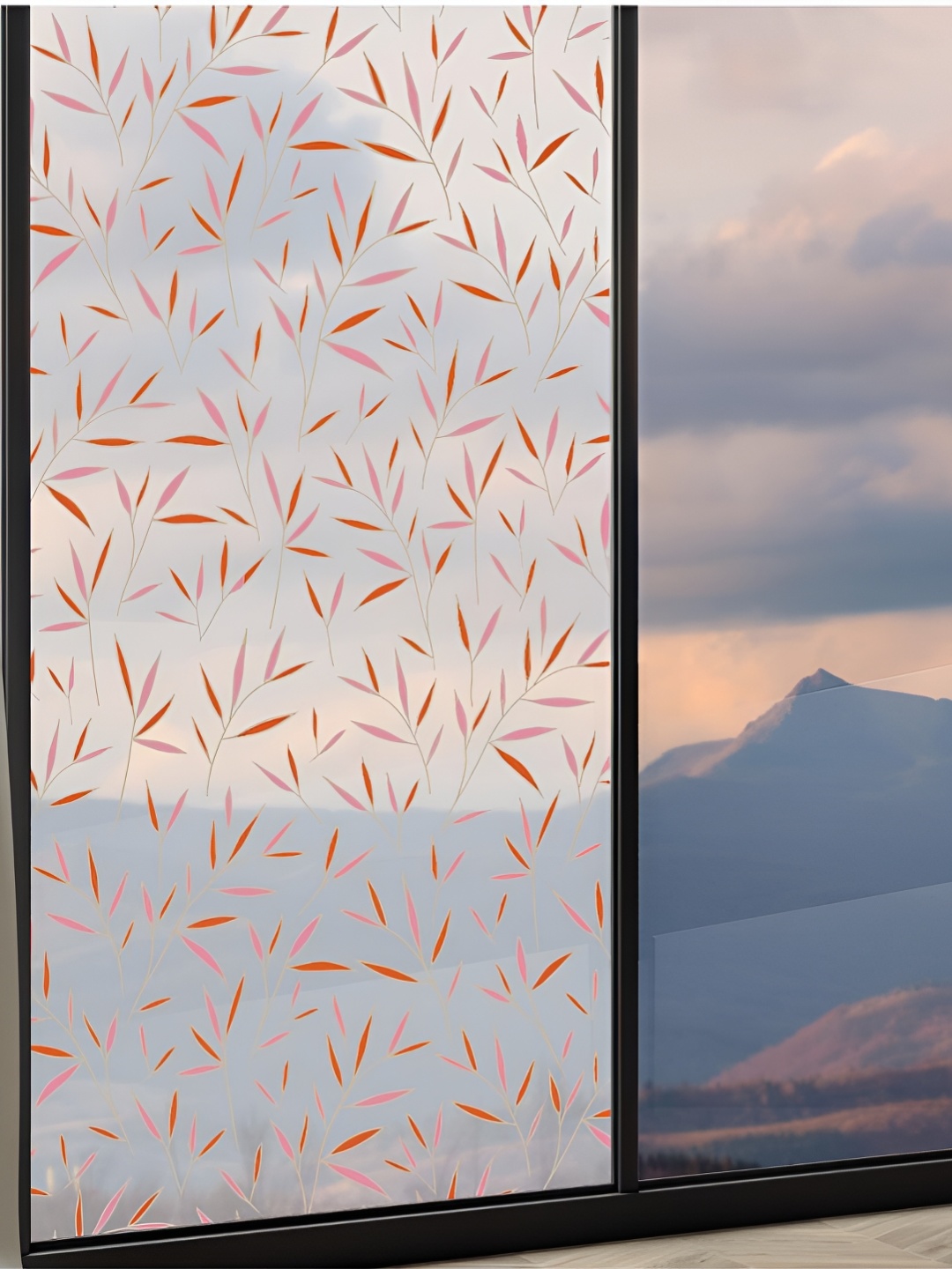 

CVANU Transparent & Pink Printed Self Adhesive Waterproof Window Sticker