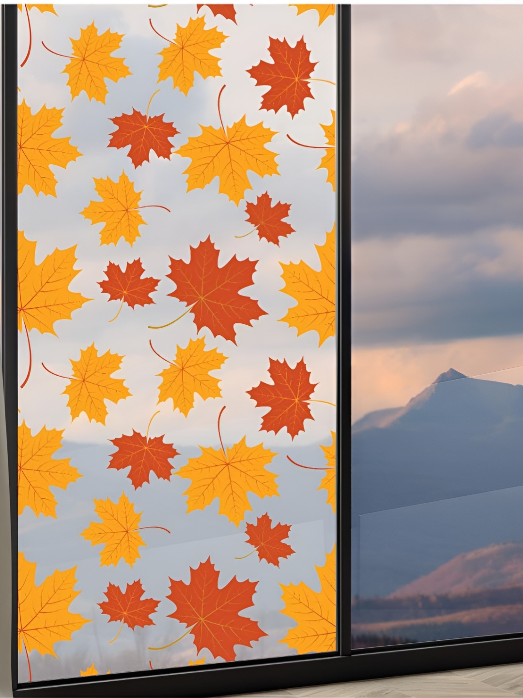 CVANU Yellow & Red Printed Self-Adhesive Window Film Sticker
