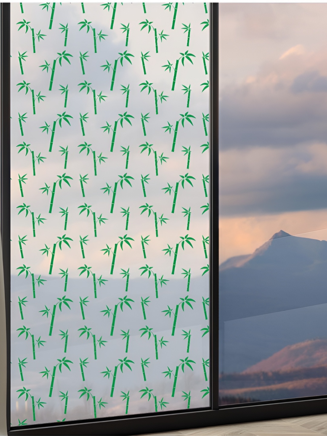 

CVANU Transparent & Green Printed Self-Adhesive waterproof Window Film