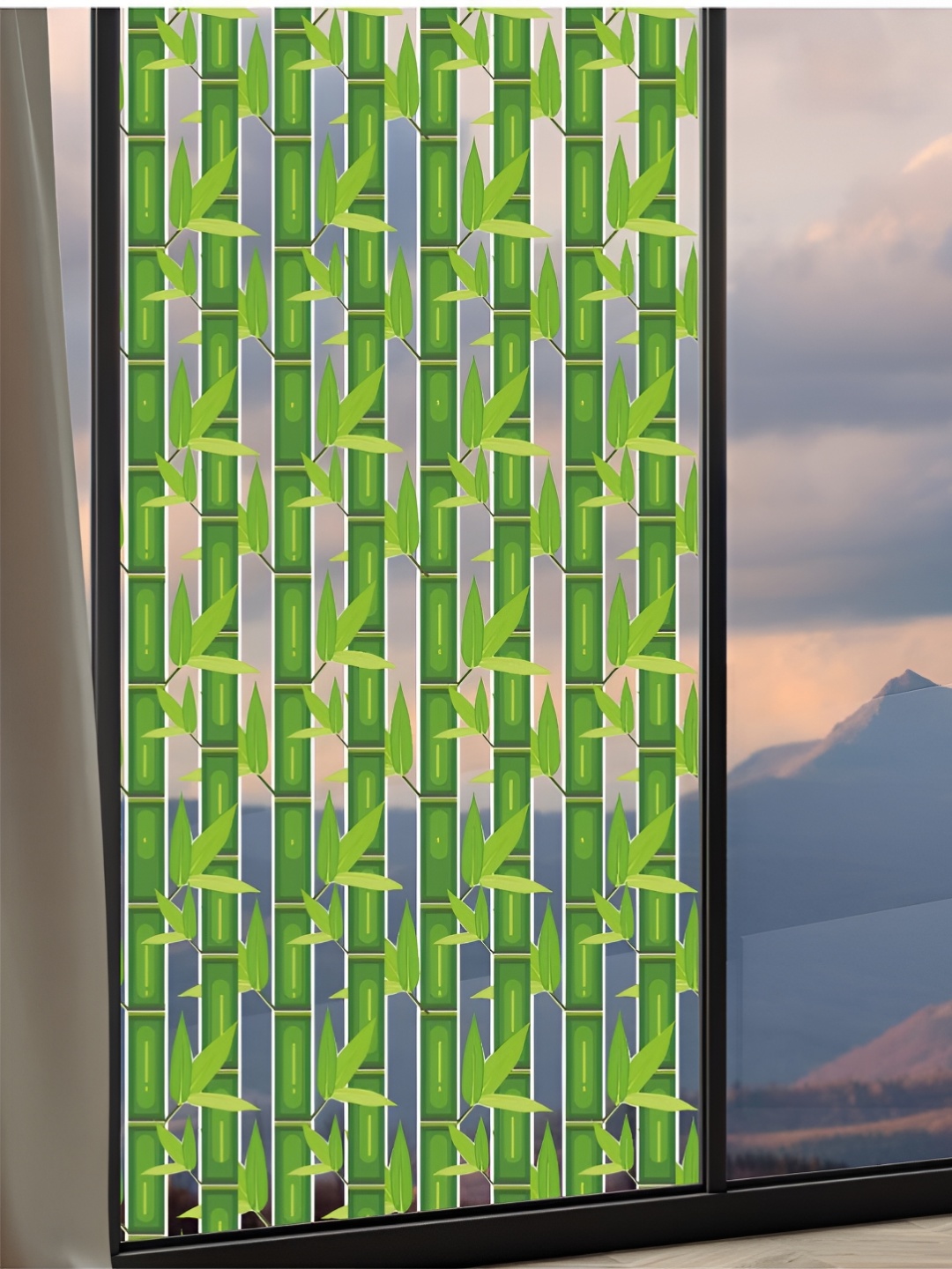 

CVANU Transparent & Green Printed Self Adhesive Window Film