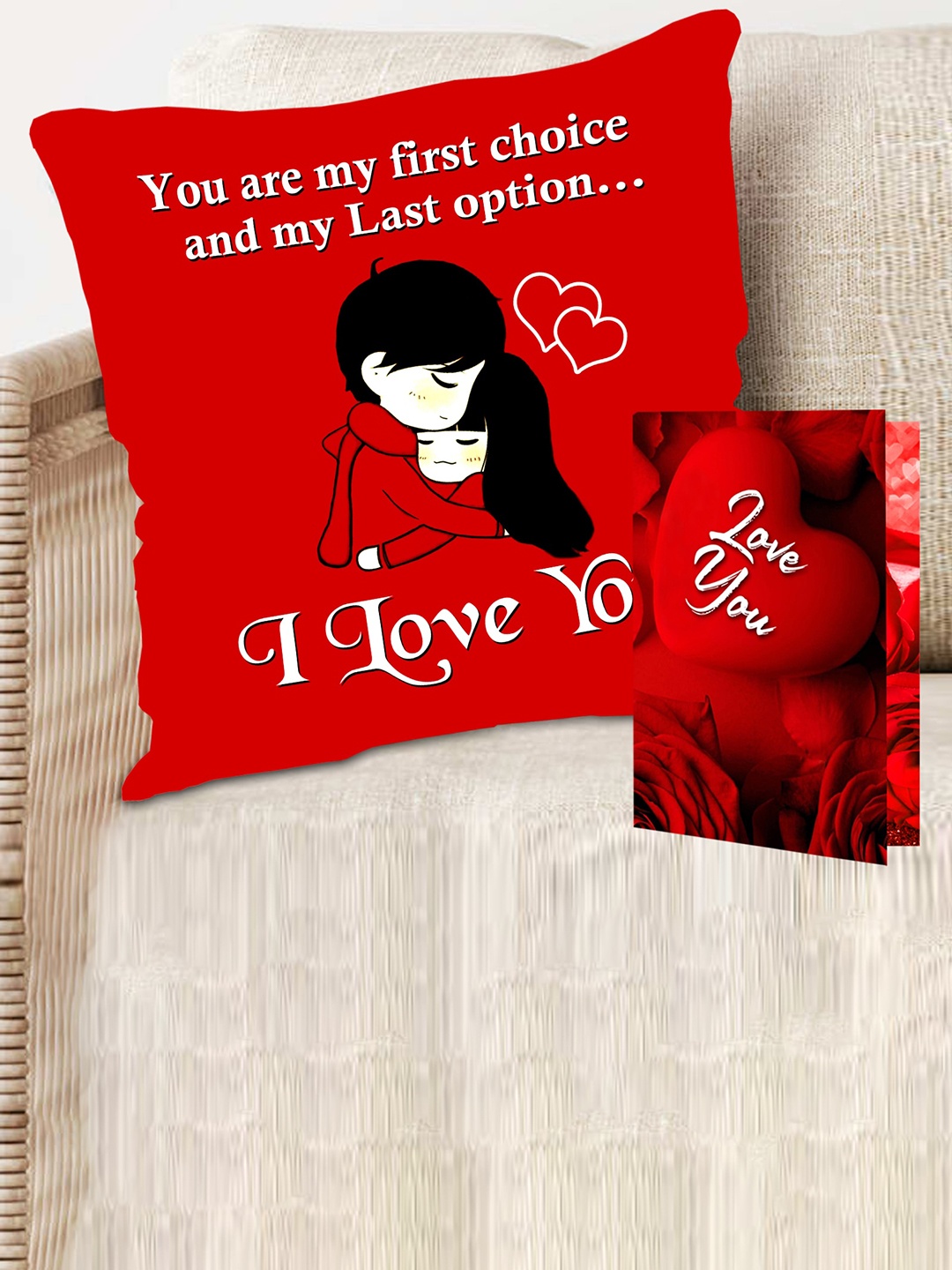 

ME & YOU Red And Black 2 Pieces Printed Home Gift Set