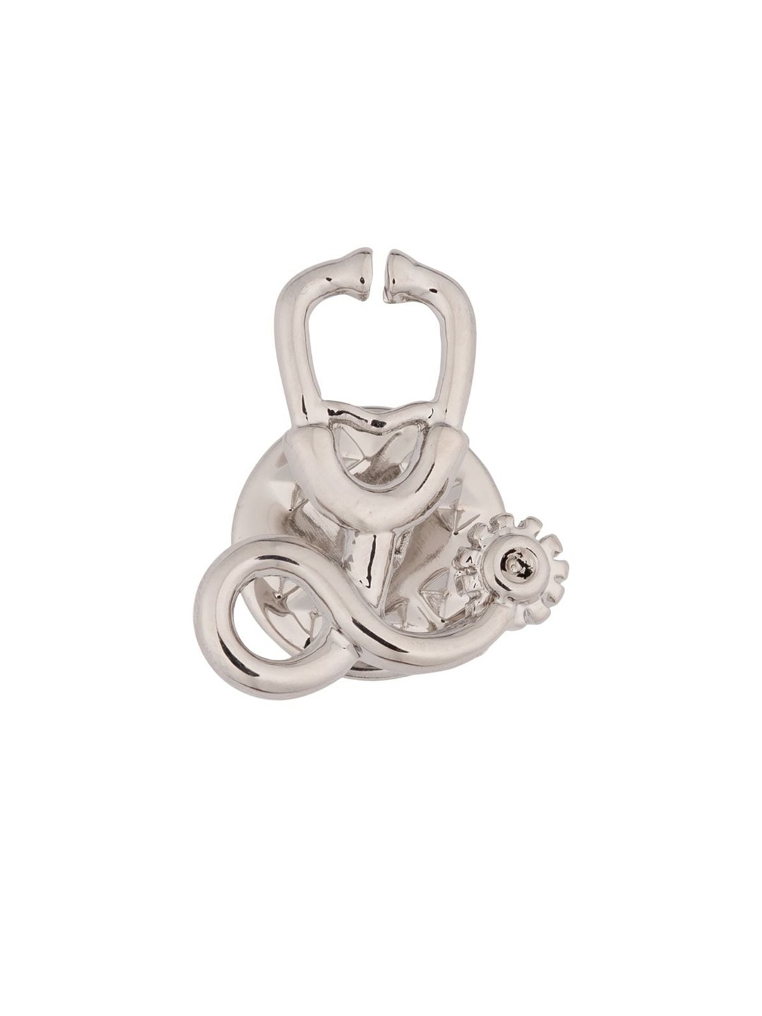 

The Tie Hub Metal Stethoscope Brooch, Silver