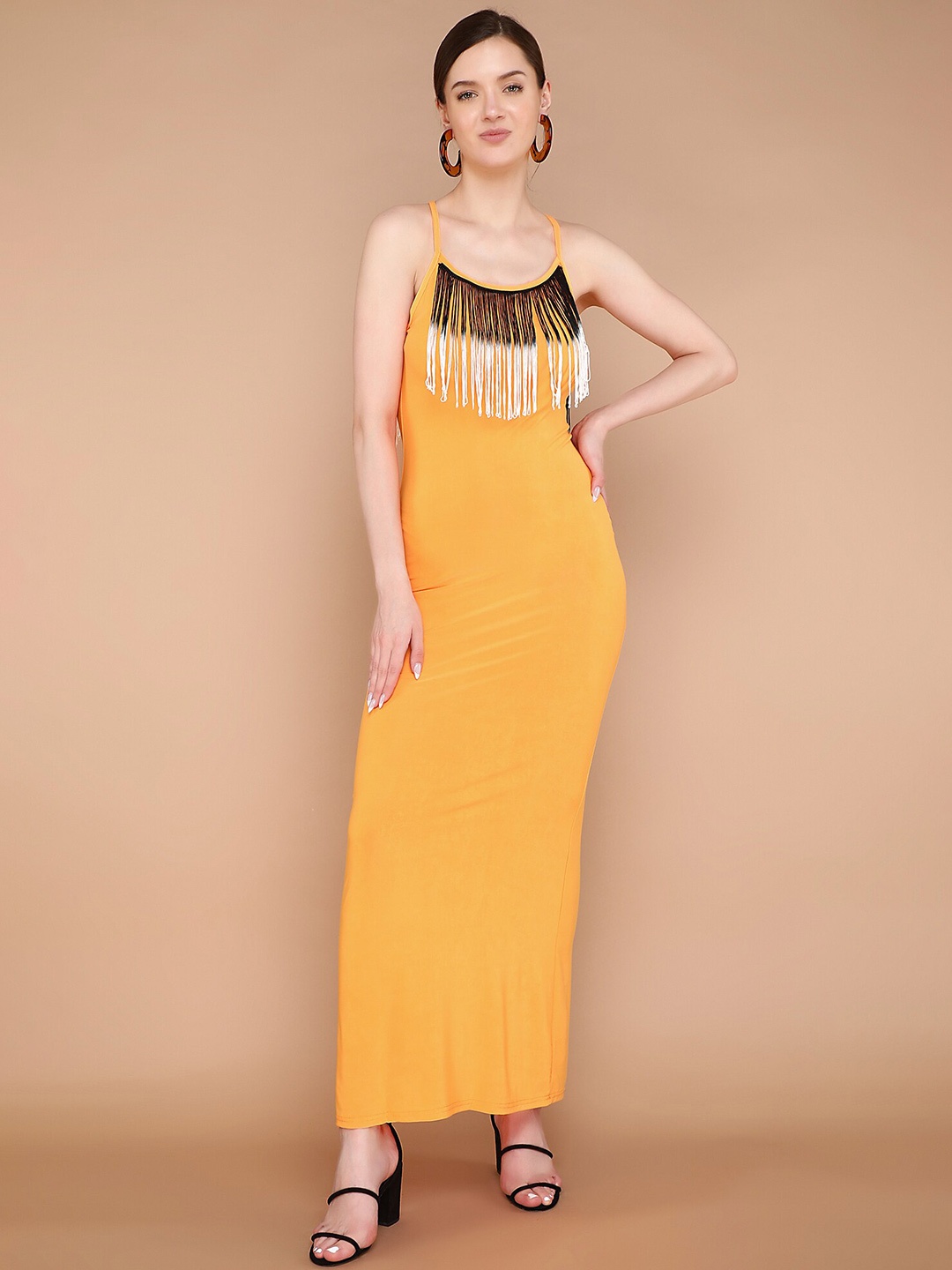 

LULU & SKY Shoulder Strap Maxi Dress, Yellow