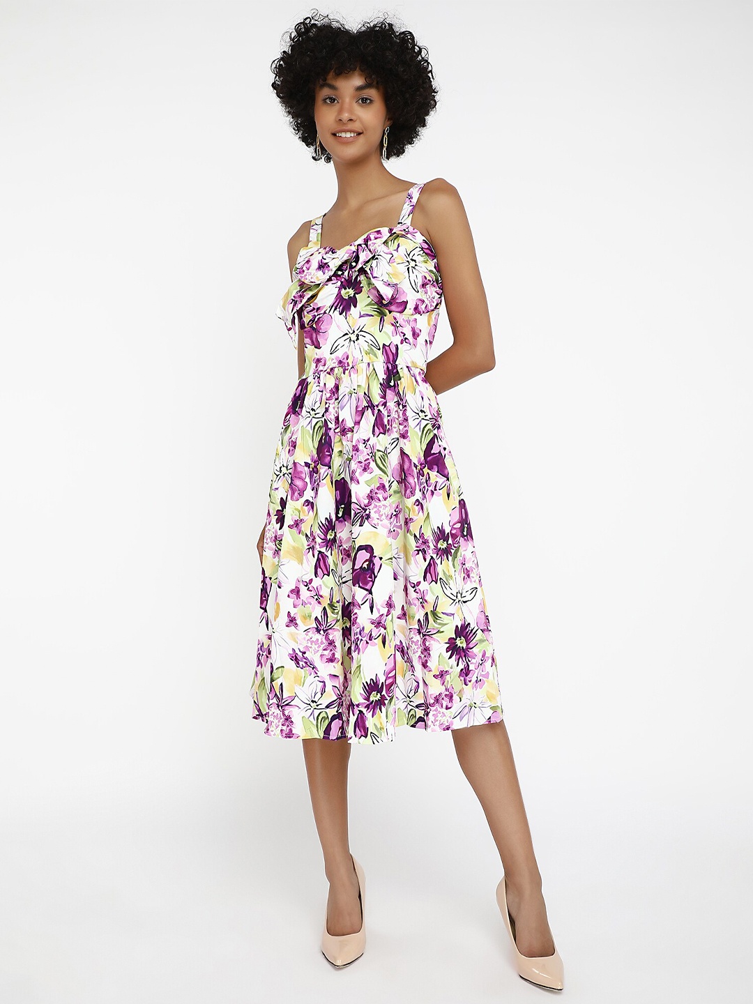 

LULU & SKY Floral Printed A-Line Dress, White