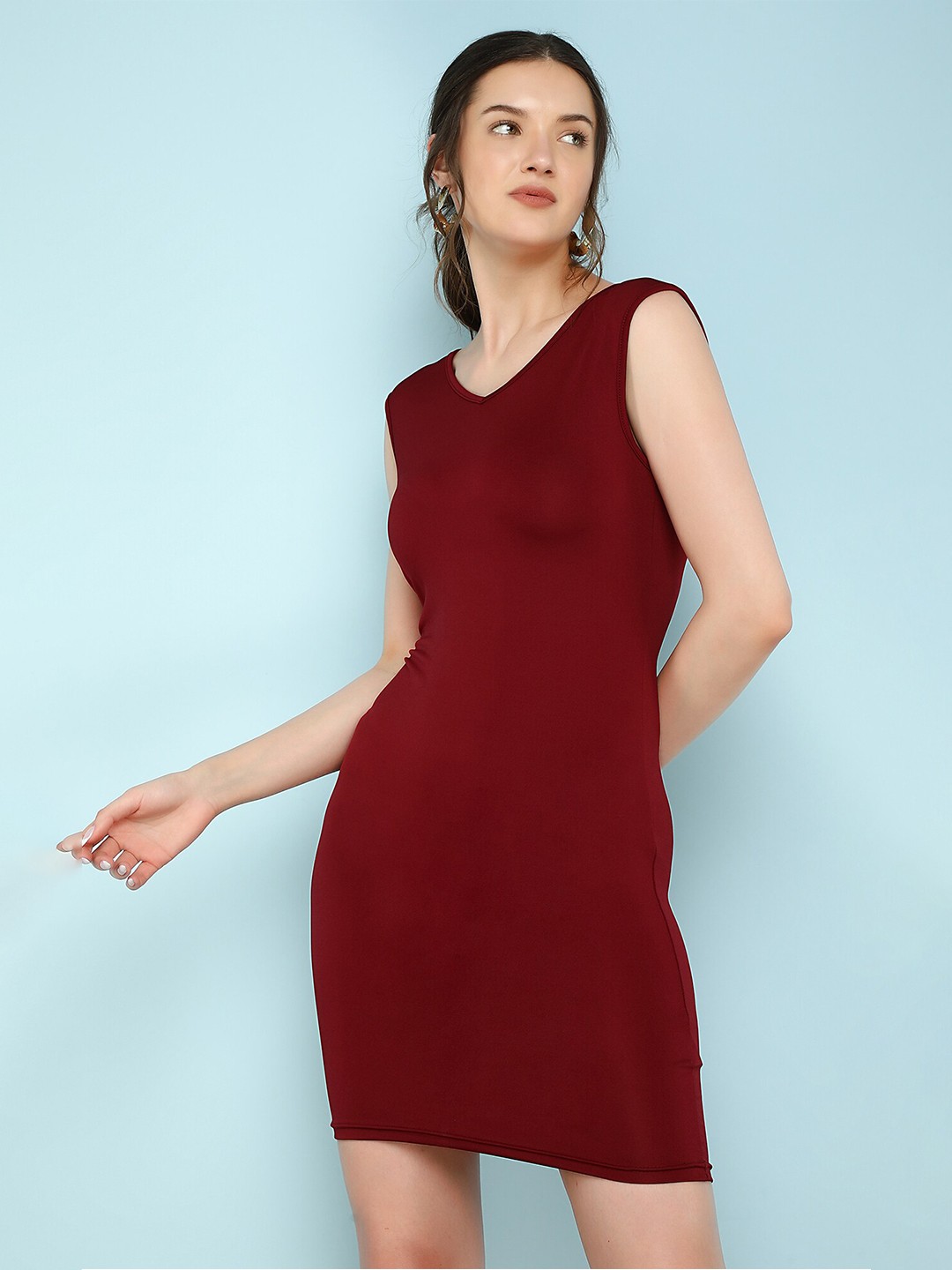 

LULU & SKY V-Neck Bodycon Dress, Red