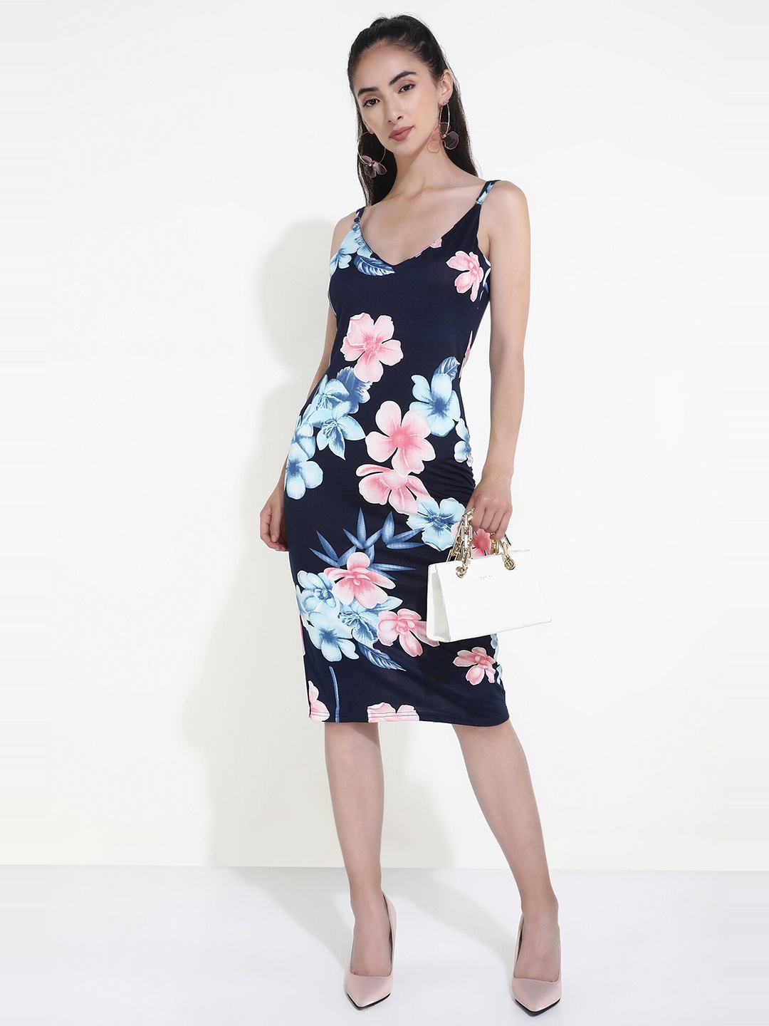 

LULU & SKY Floral Printed Sheath Dress, Navy blue