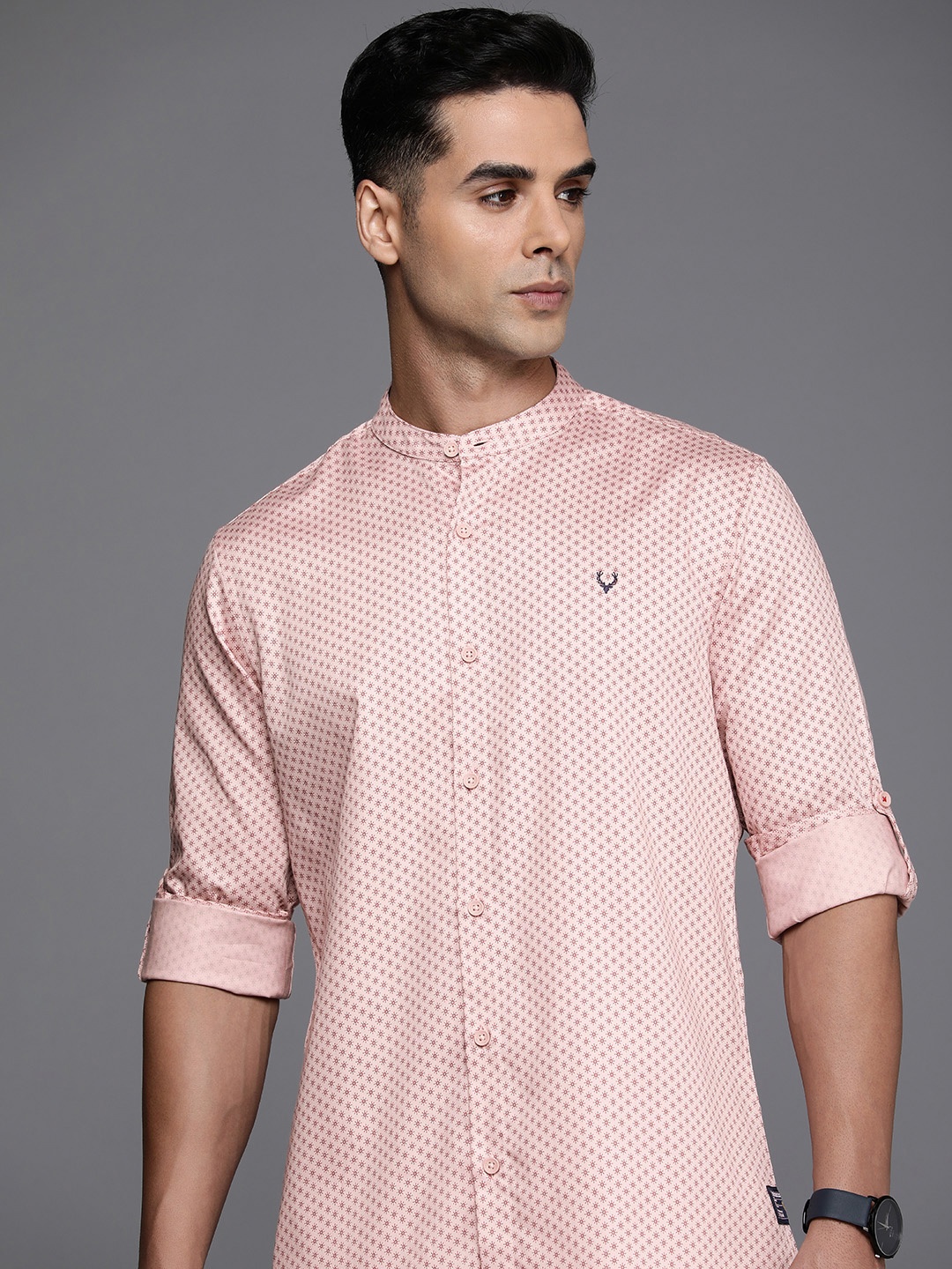 

Allen Solly Sport Pure Cotton Custom Slim Fit Printed Casual Shirt, Peach