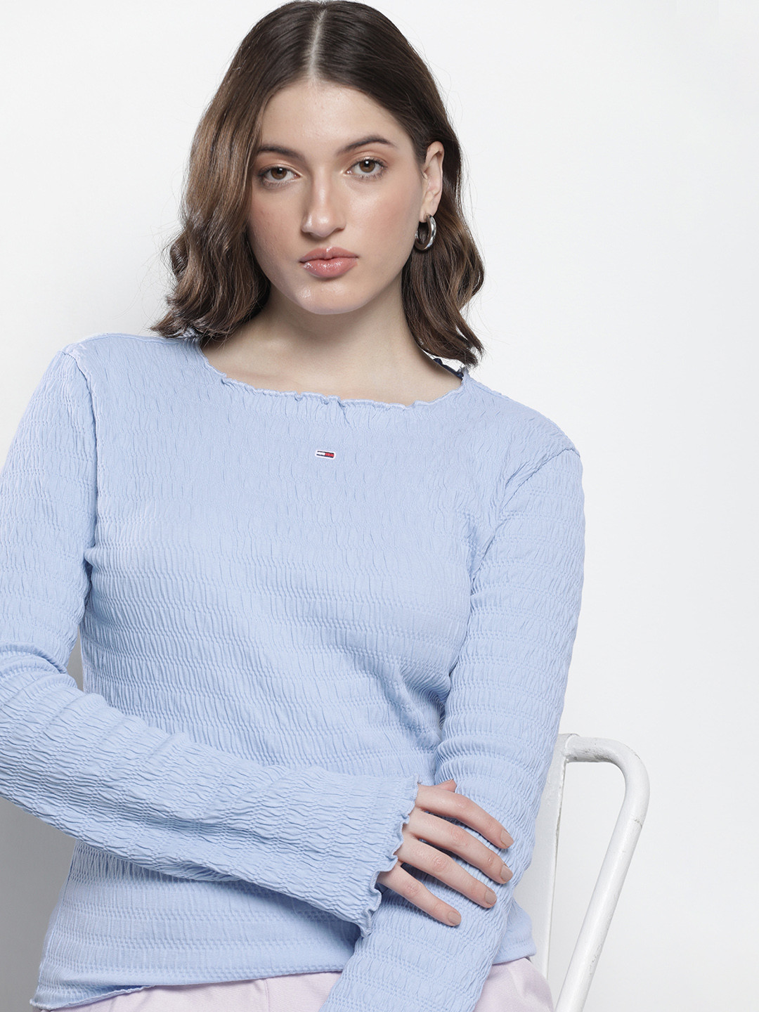 

Tommy Hilfiger Smocked Top, Blue