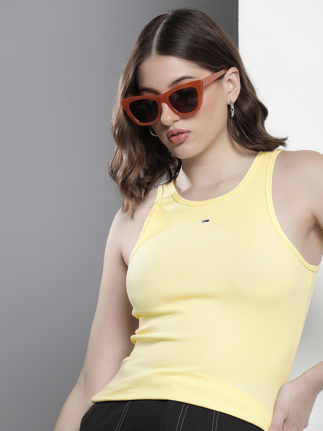 

Tommy Hilfiger Solid Sleeveless Tank Top, Yellow