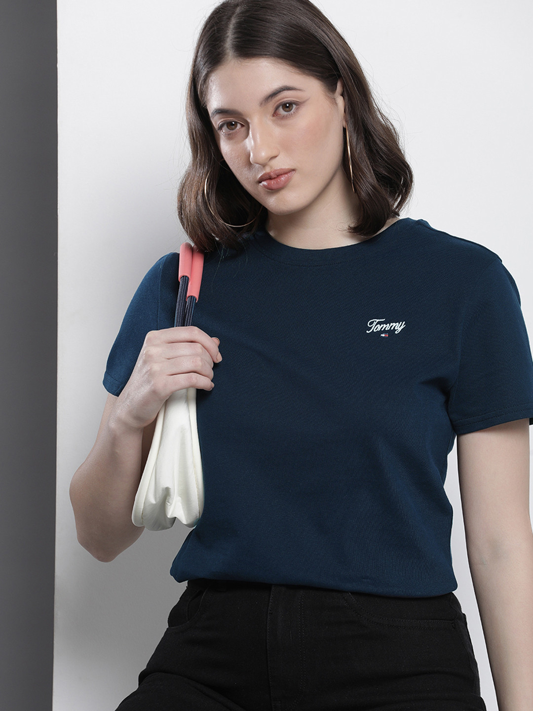 

Tommy Hilfiger Round Neck Pure Cotton T-shirt, Navy blue