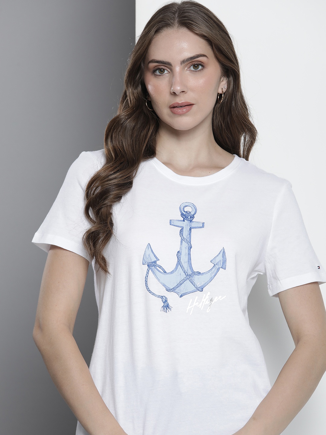 

Tommy Hilfiger Printed Pure Cotton T-shirt, White