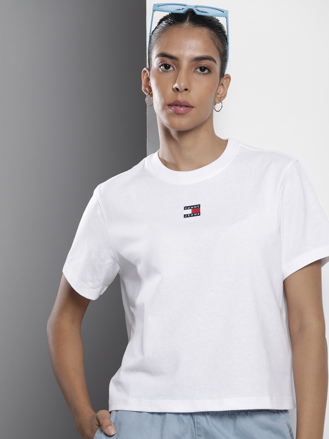 

Tommy Hilfiger Brand Logo Applique Boxy T-shirt, White