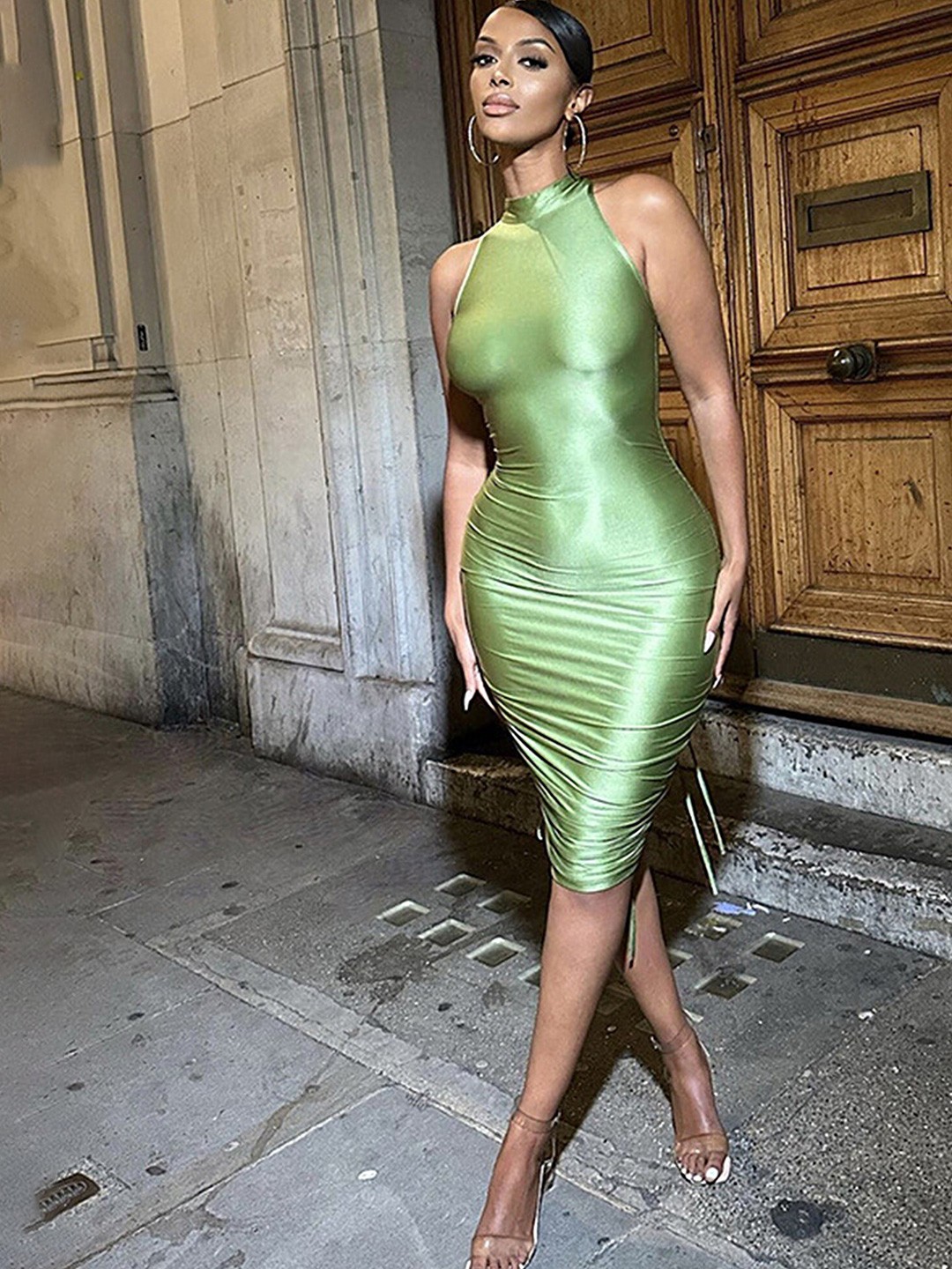 

LULU & SKY High Neck Bodycon Dress, Green