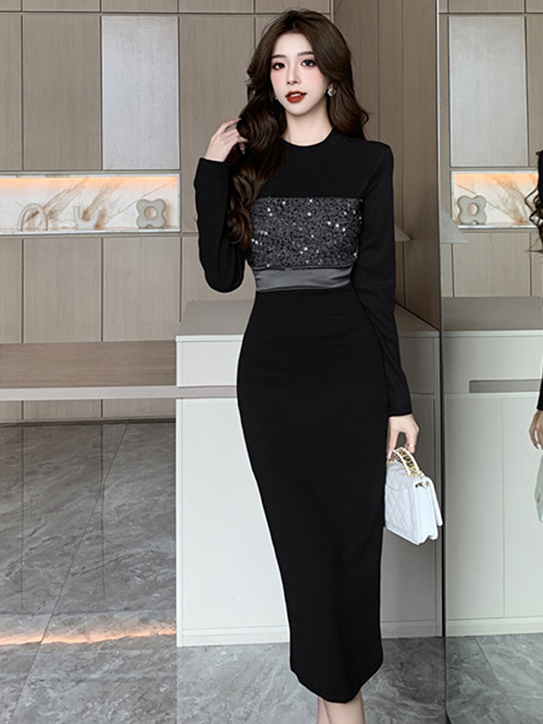 

LULU & SKY Embellished Maxi Dress, Black