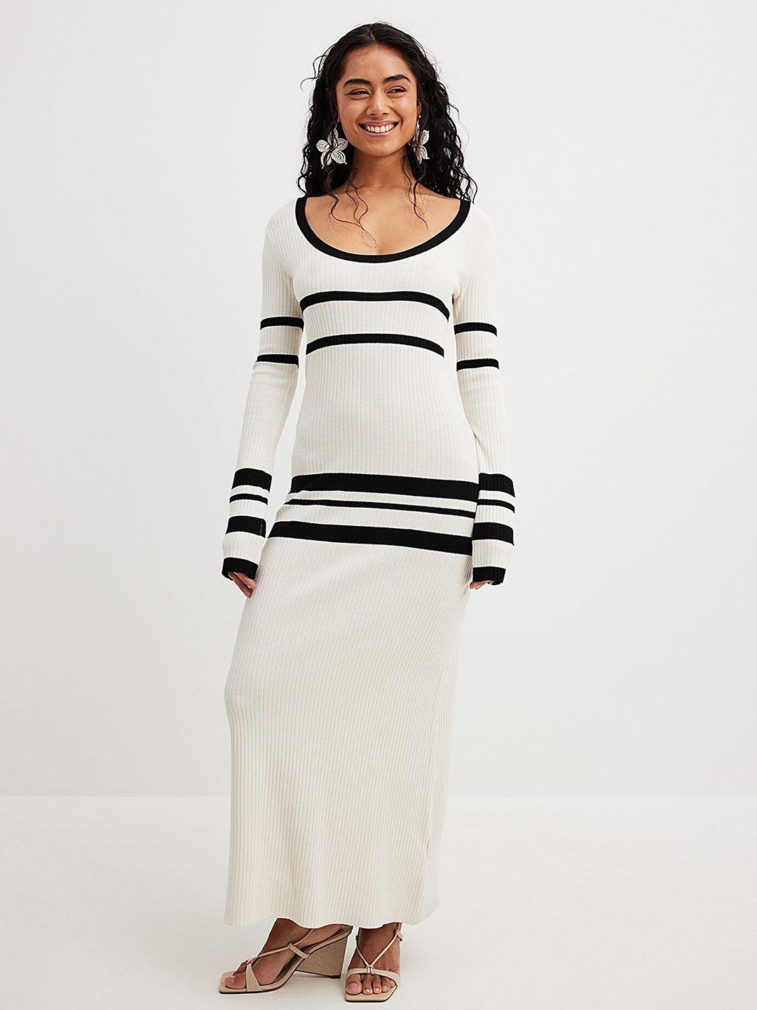 

LULU & SKY Striped A-Line Maxi Dress, Black