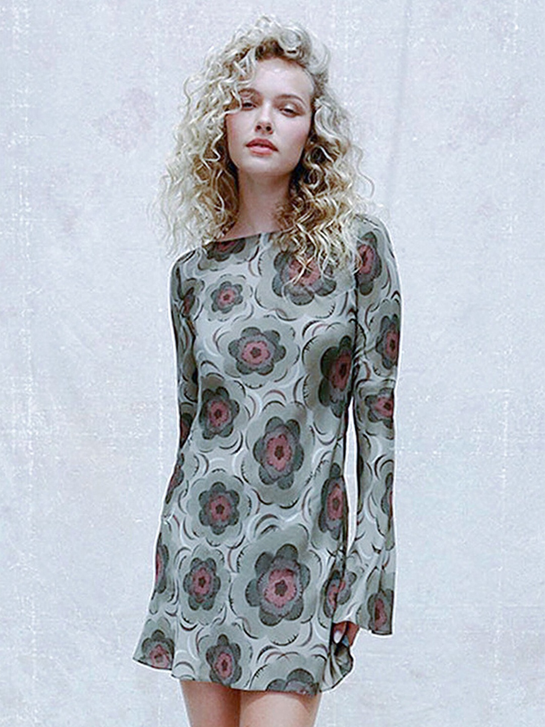 

LULU & SKY Floral Printed A-Line Dress, Green
