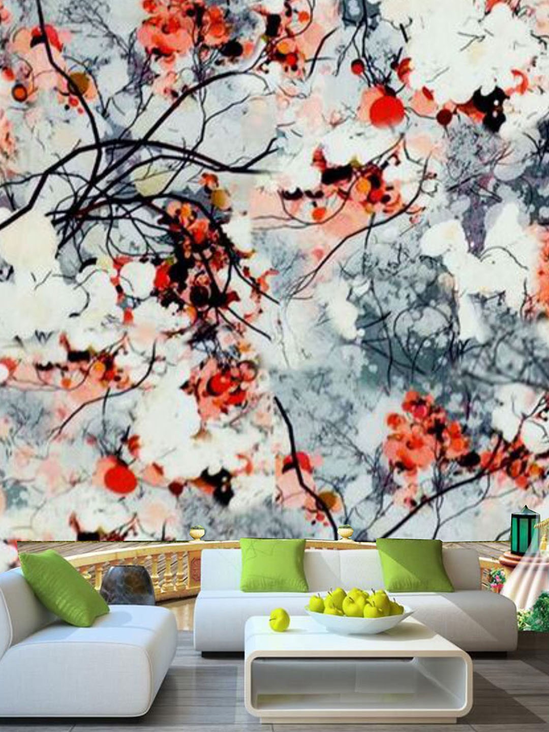 

KSHIRSA Pink & Grey Floral Printed Self Adhesive Removable Wallpaper