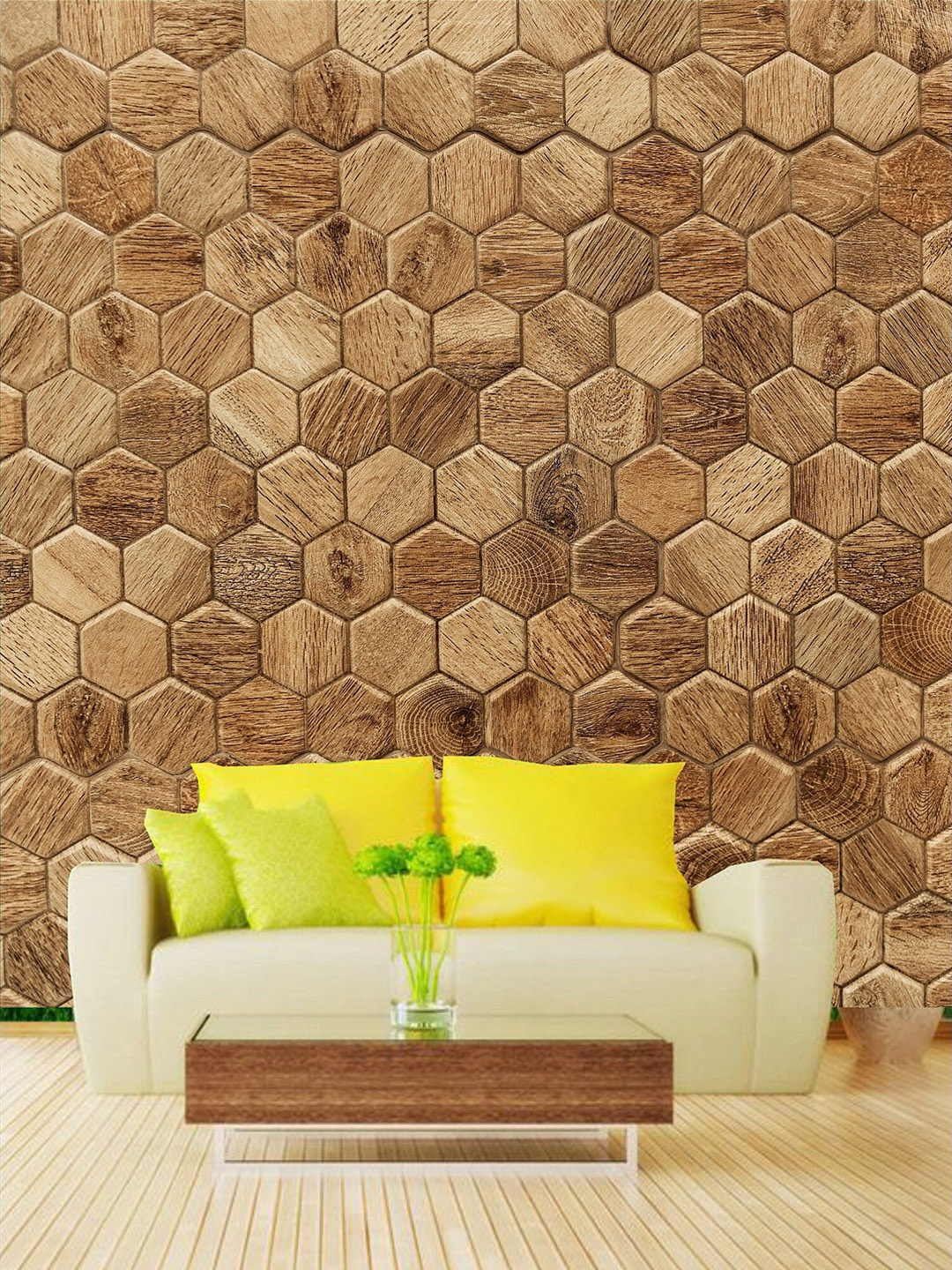 

KSHIRSA Brown Geometric Printed Self Adhesive Removable Wallpaper