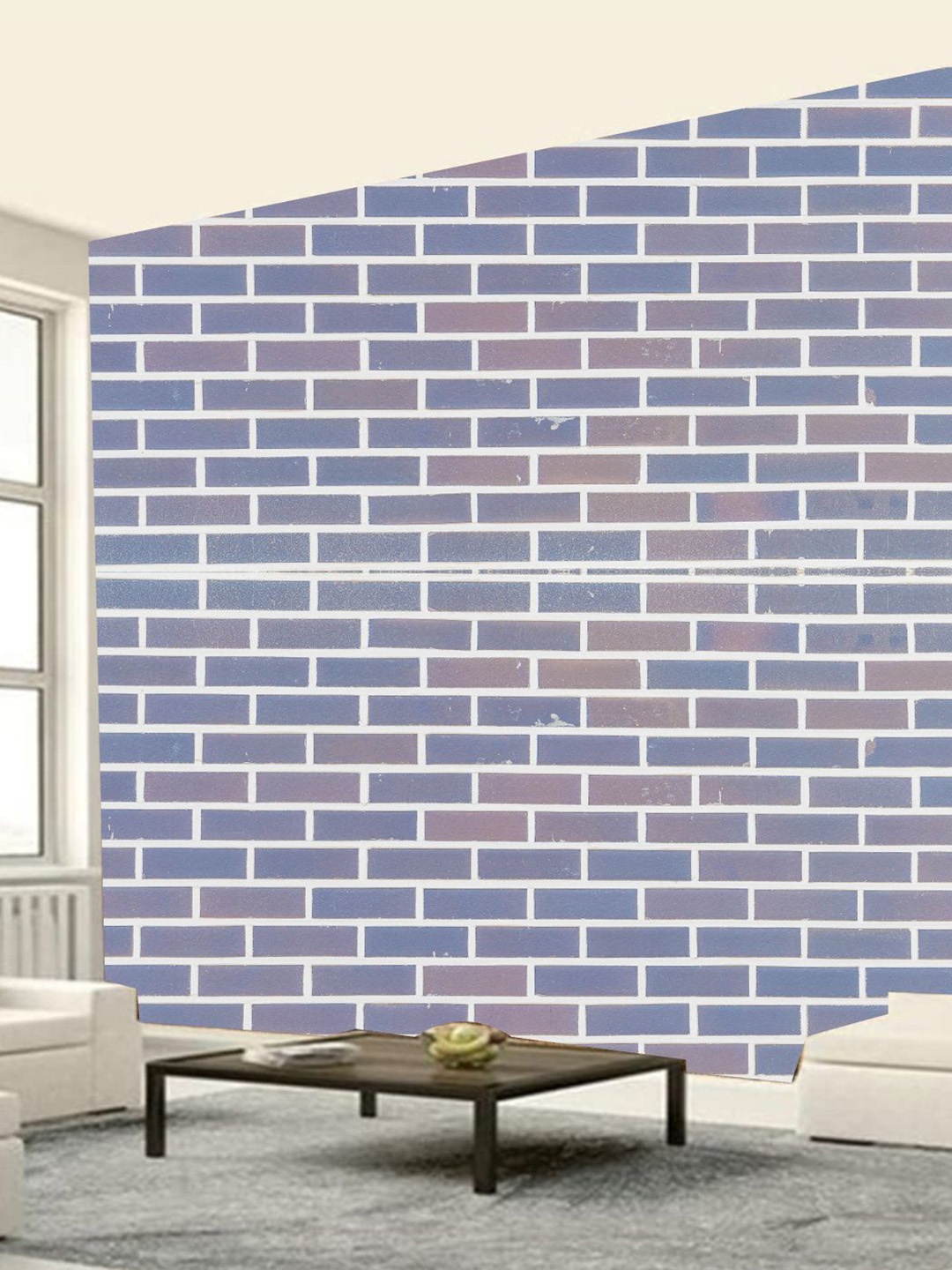 

KSHIRSA Blue & Mauve Self Adhesive Removable Wallpaper
