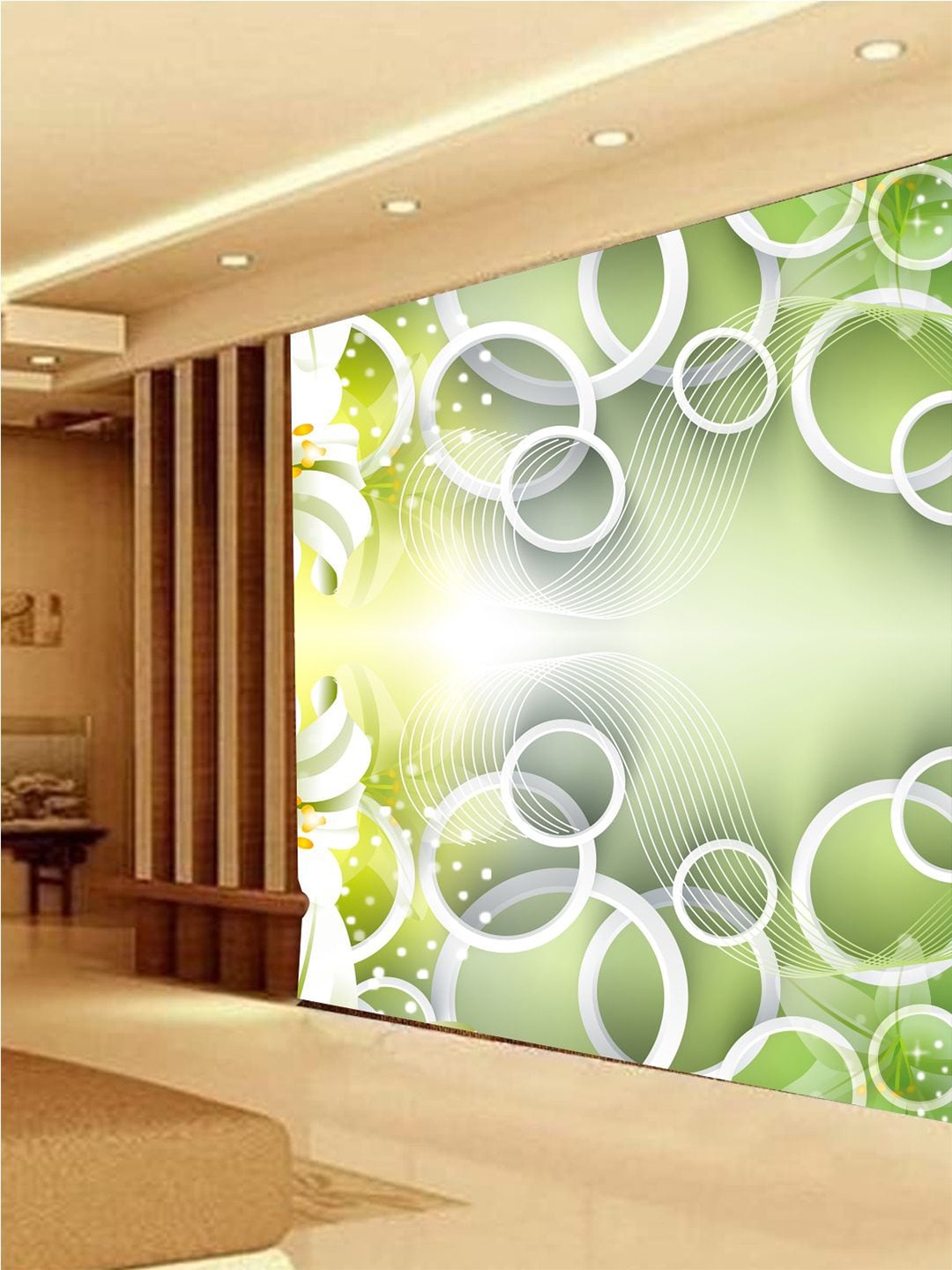

KSHIRSA Green & White Geometric Printed Self-Adhesive Removable Wallpaper