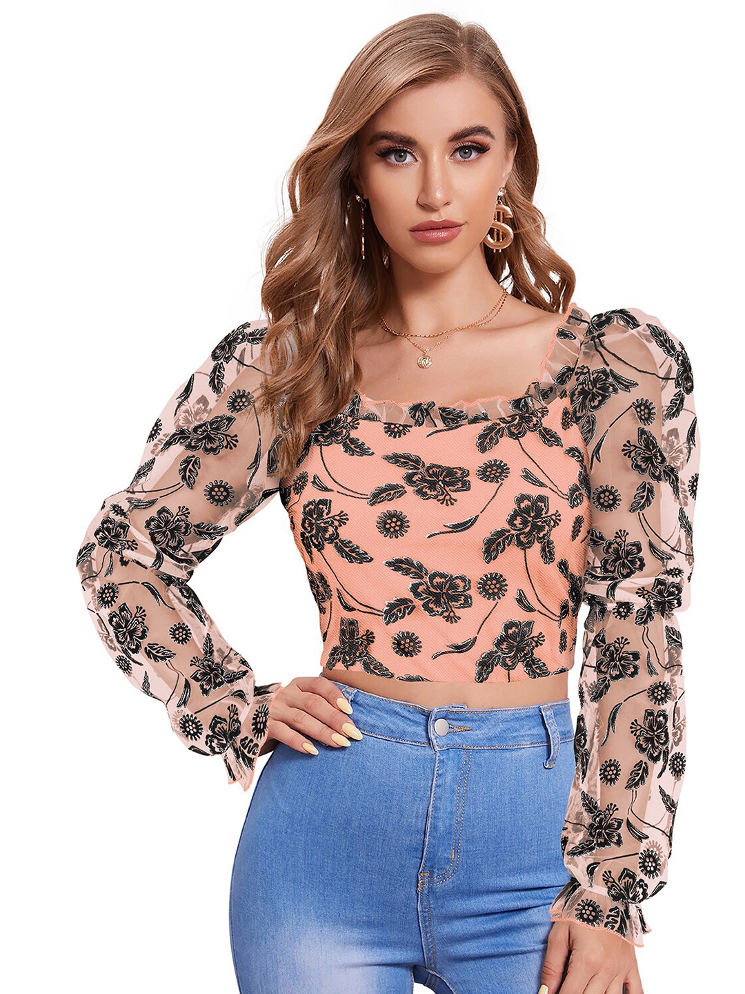 

BAESD Peach-Coloured long Top