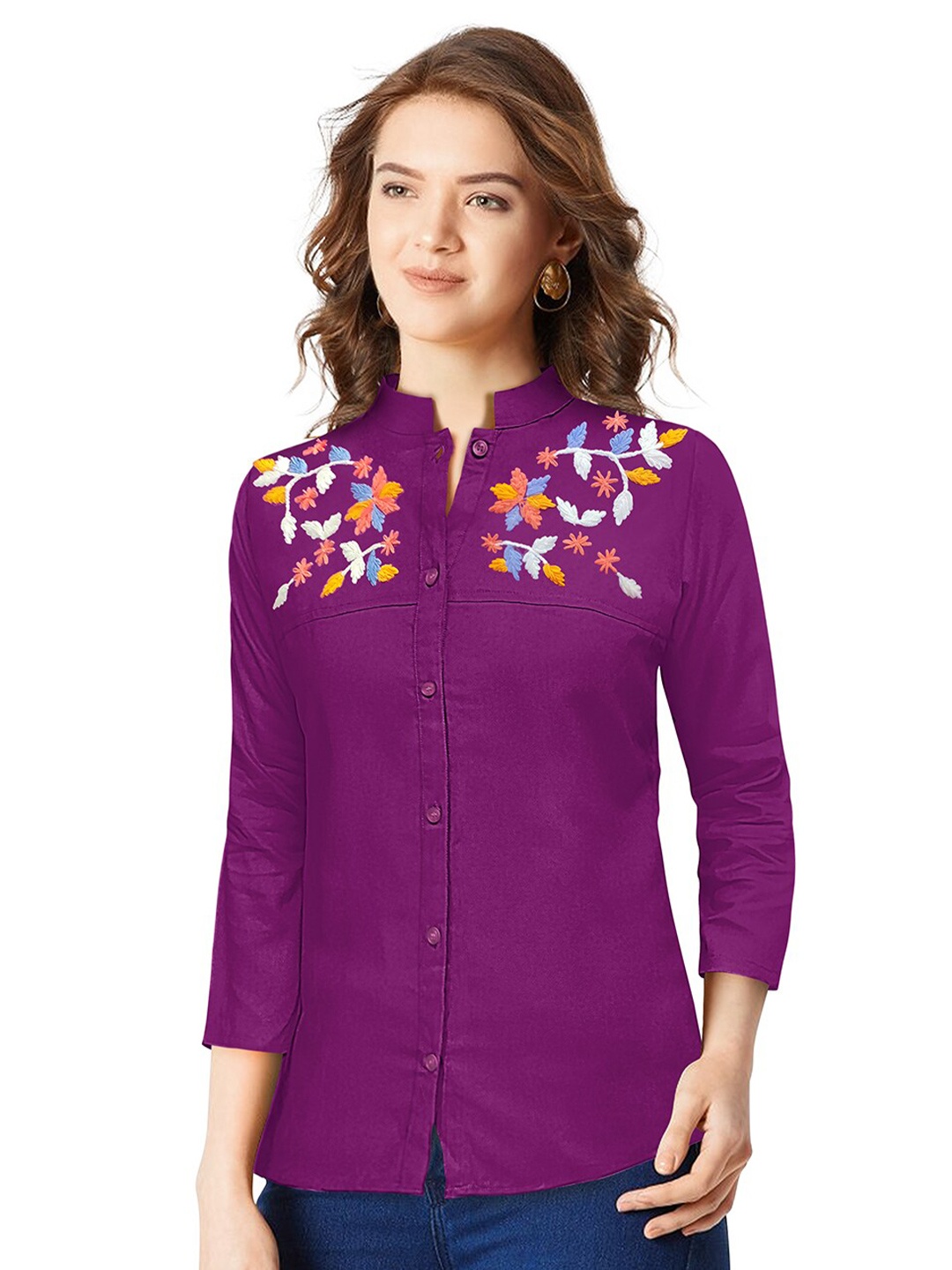 

BAESD Violet three-quarter Top